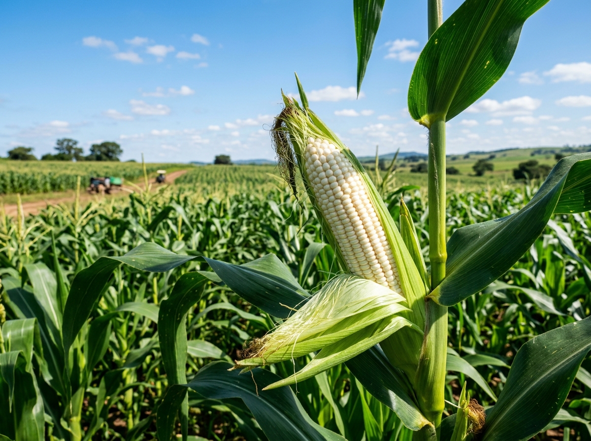 Seed Co certified hybrid white maize crop growing in the field